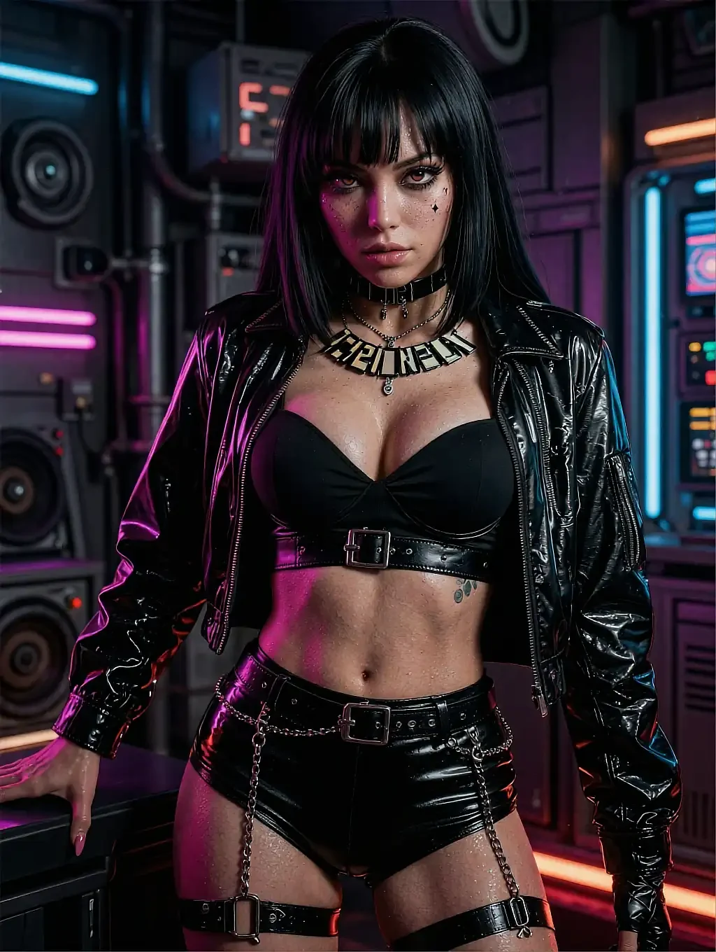 Fictional AI character featured on the second landing page, at a desk